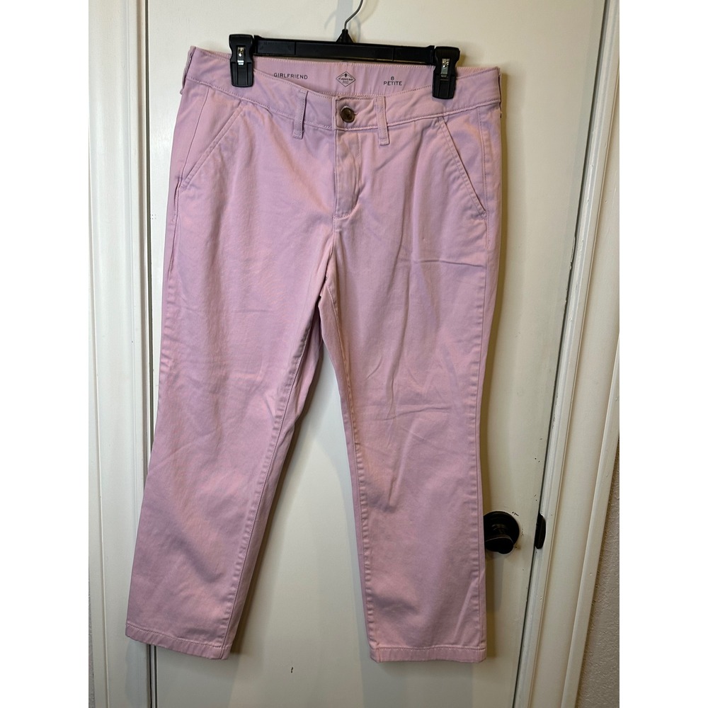 St Johns Bay Girlfriend Chino Pants Pink Lilac Womens 8 Petite Casual Trousers